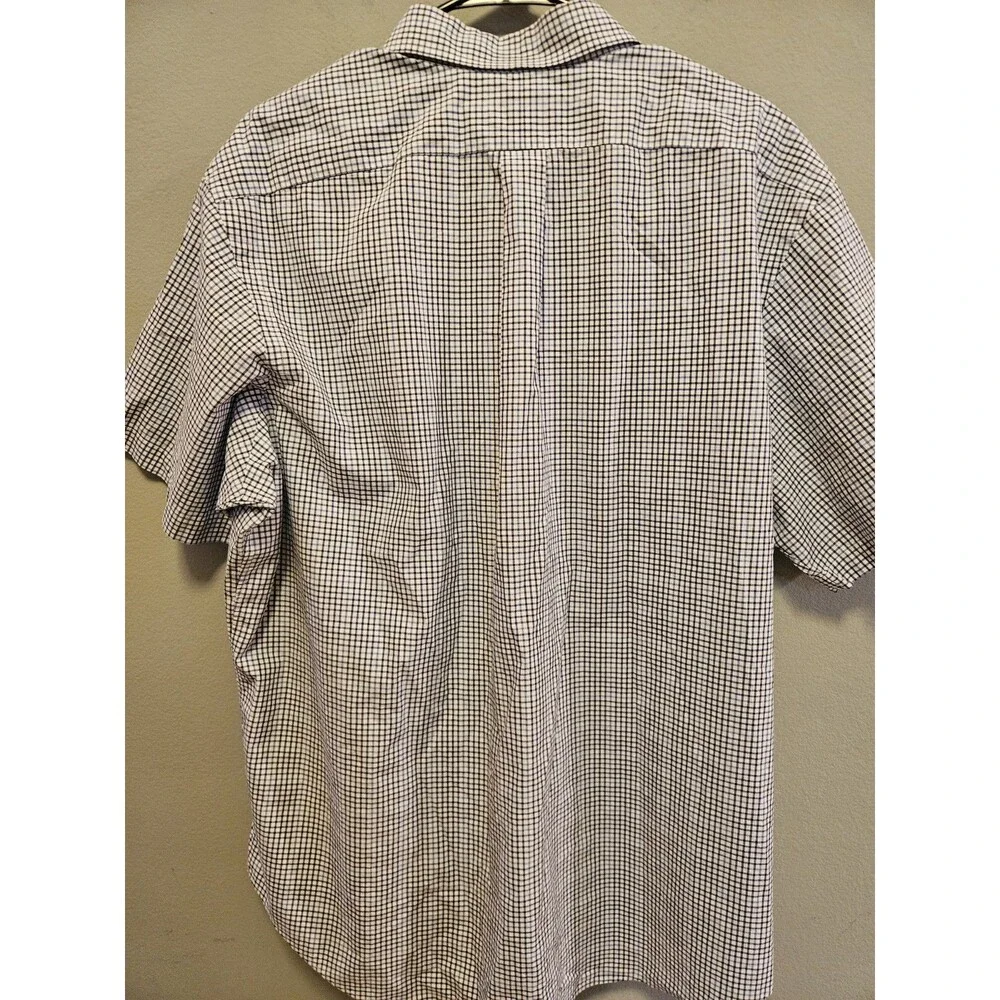 Polo Ralph Lauren Shirt Mens XXL Blue White Check Short Sleeve Button Down Pony